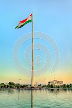 Tajikistan flag on the second tallest in the world flagpole. Dushanbe