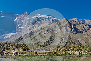 Tajikistan mountain lake landscape