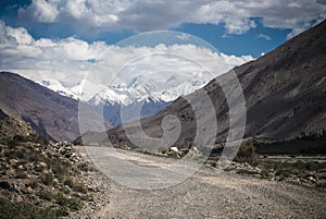 Tajikistan. Pamir highway. Road to the clouds. Toned