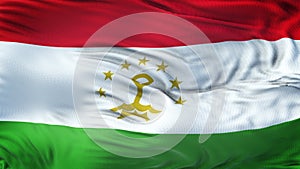 TAJIKISTAN Realistic Waving Flag Background