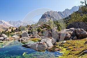 Tajikistan. Summer hiking in Fann mountauns