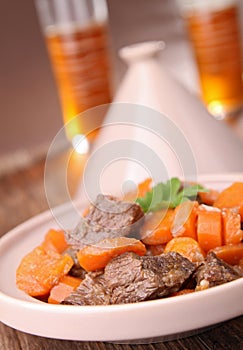 Tajine, beef and carrot