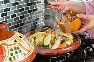 Tajine meal with chickpeas photo