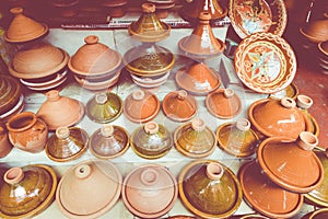 Tajines in the market, Marrakesh,Morocco