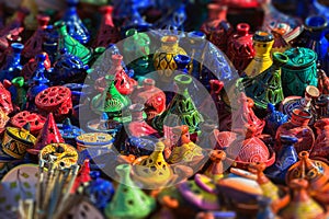 Tajines in the market, Morocco