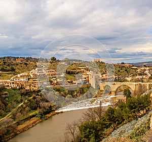 Tajo River from above in Toledo city, Spain