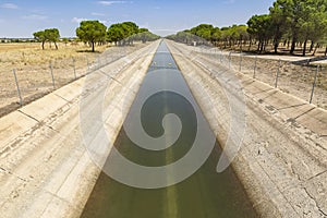 Tajo-Segura irrigation watercourse canal next to La Roda