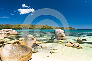 Takamaka beach in Seychelles