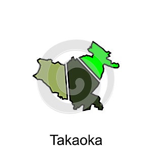 Takaoka Japan map countries, world map vector design template