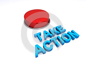 Take action button on white