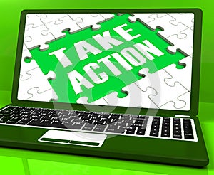 Take Action Laptop To Inspire And Motivate