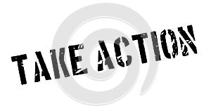 Take action rubber stamp