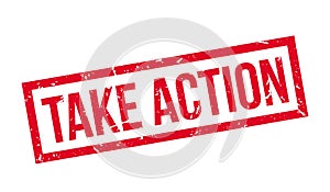 Take action rubber stamp