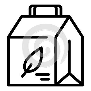 Take away bio food icon, outline style