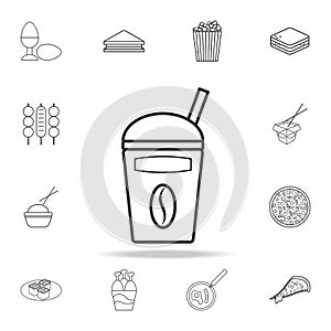 take away coffee cup line icon. Detailed set of fast food icons. Premium quality graphic design. One of the collection icons for w