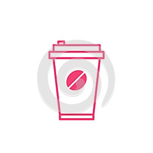Take away coffee cup vector icon