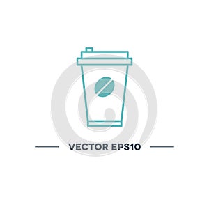 Take away coffee cup vector icon