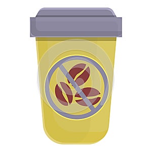 Take away coffee decaf icon, cartoon style