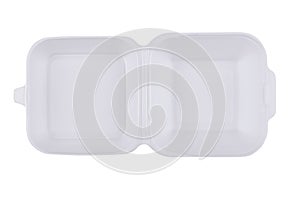 Take away fast food packaging on white background