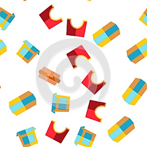 Take Away Food Vector Seamless Pattern