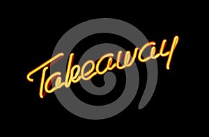 Take away neon sign