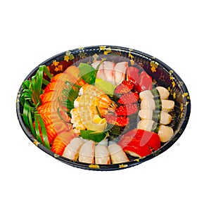 Take away sushi express on plastic tray