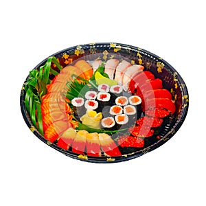 Take away sushi express on plastic tray