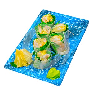 Take away sushi express on plastic tray