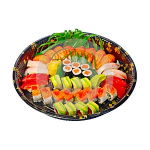 Take away sushi express on plastic tray