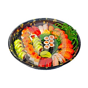 Take away sushi express on plastic tray