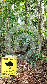 Take care cassowary sign