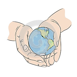 TAKE CARE NATURE Earth Ecology Problem Vector Illustration Set