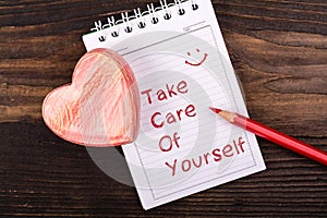 Take care of yourself handwritten photo