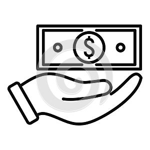 Take cash back icon, outline style