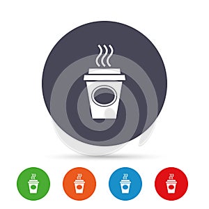 Take a Coffee sign icon. Hot Coffee cup.