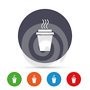 Take a Coffee sign icon. Hot Coffee cup.