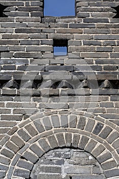Uncivilized random graffiti traces on the Great Wall. photo