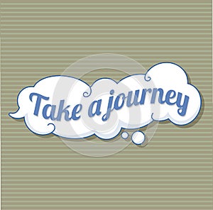 Take a journey sticker icon, cartoon style