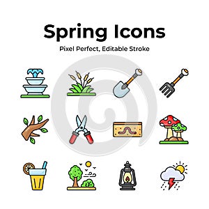 Take a look at this carefully crafted spring vectors, farming, gardening and agriculture icons set