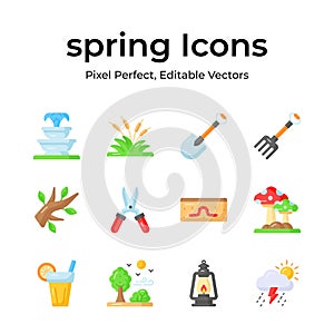 Take a look at this carefully crafted spring vectors, farming, gardening and agriculture icons set