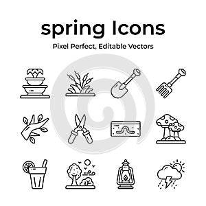 Take a look at this carefully crafted spring vectors, farming, gardening and agriculture icons set