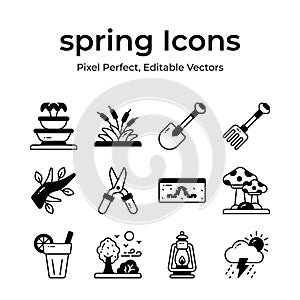 Take a look at this carefully crafted spring vectors, farming, gardening and agriculture icons set