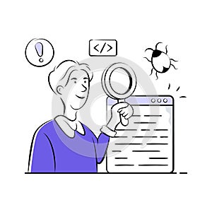 Take a look at this creative illustration of software debugging, error fixing