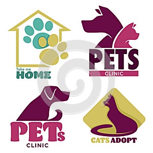 Take me home animal shelter and pets clinic graphic logo