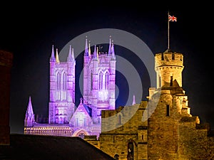 Lincoln Cathedral and Lincoln Castle at night