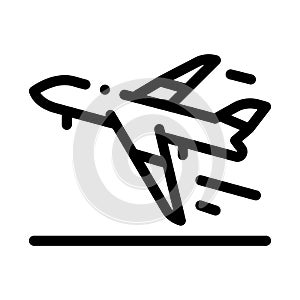 Take Off Airplane Airport Icon Thin Line Vector