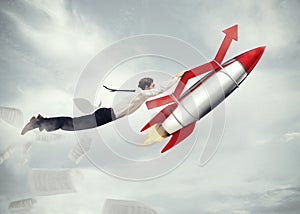 Take-off business success. 3D Rendering