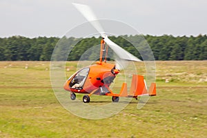 Take off of gyroplane