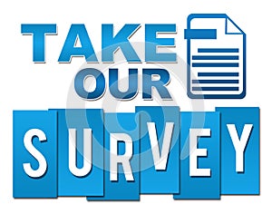 Take Our Survey Professional Blue With Symbol photo