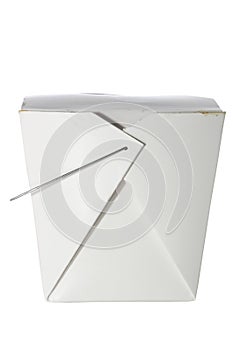 Take out container on white with clipping path